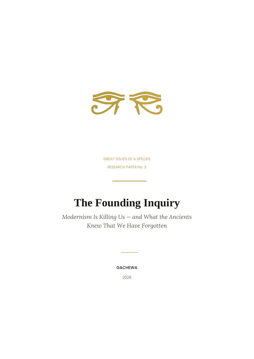 First page of The Founding Inquiry/Why I Started This Channel